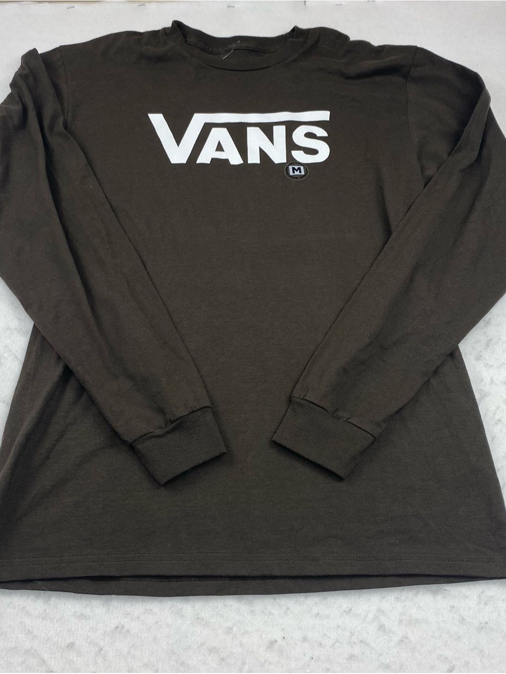 Vans Crew Neck Long Sleeve Tee Mens Medium Brown Graphic Cotton Skatewear NWT